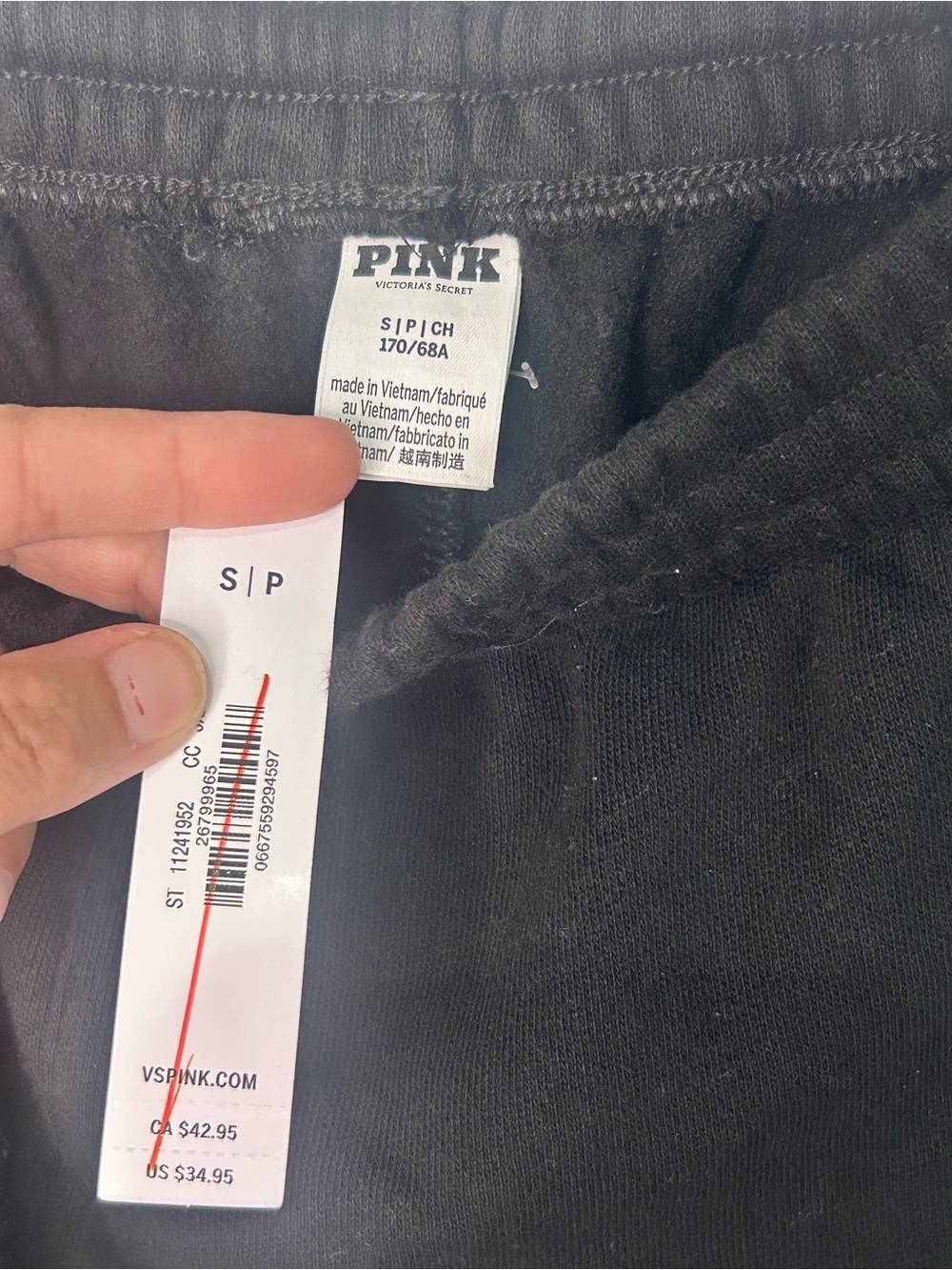 NWT PINK Victoria’s Secret Ivy Fleece High Rise Sweat Shorts Black White Small - Picture 5 of 8